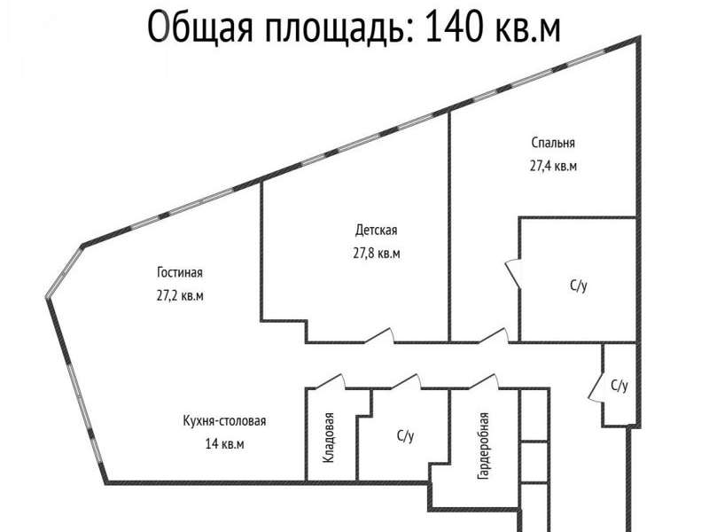Трехкомнатная квартира Усачёва улица, 11, фото №1