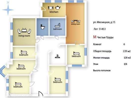 6-и комнатная квартира Мясницкая улица, 15, фото №8