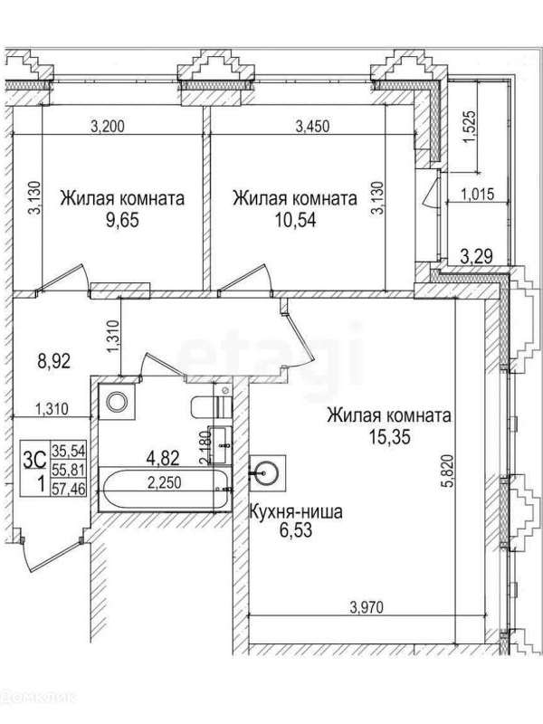 Двухкомнатная квартира Новосибирск улица, фото №4