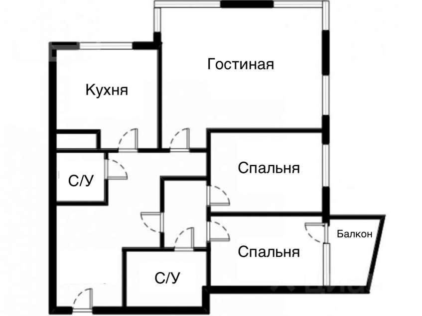 Трехкомнатная квартира Минская улица, 2, фото №2