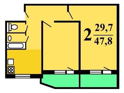 Двухкомнатная квартира Кировоградская улица, 4 к. 1, фото №1